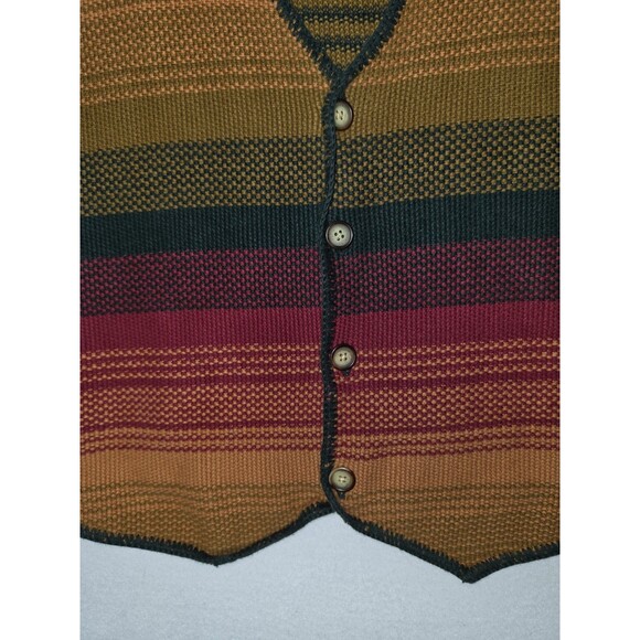 Vintage Structure Sweater Vest 90s Southwestern Aztec Cowboy Stripe Mens XL - Picture 4 of 7